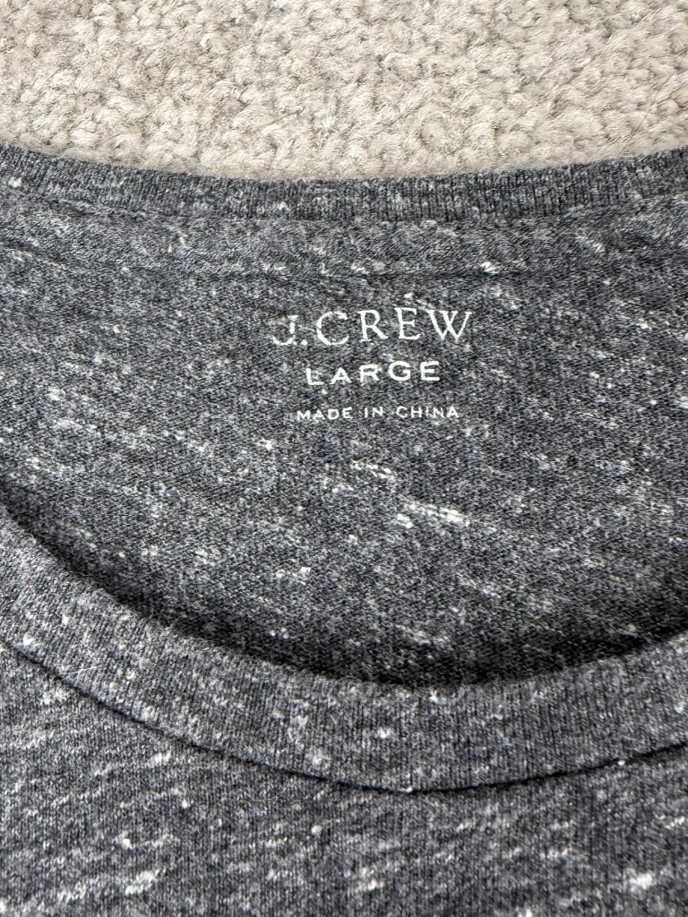 J. Crew Crew Neck Short Sleeve T-Shirt Grey Heather Cotton Men's Large